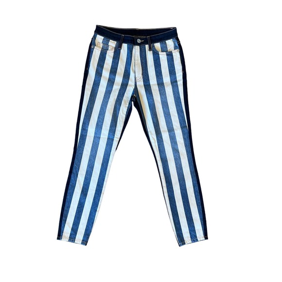 Current Elliott Anthropologie Sz 28 Stiletto Jeans‎ 2 Faced Bay Stripe NWOT $248 - Picture 1 of 4